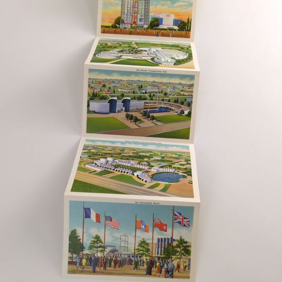 The New York World's Fair 1939 Fold-Out Linen Postcards Aviation Communications+ - Picture 5 of 11